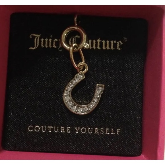 Rare Retro Juicy Couture Silver “Couture Yourself” Mini C-Pave Horseshoe Charm - Picture 2 of 4